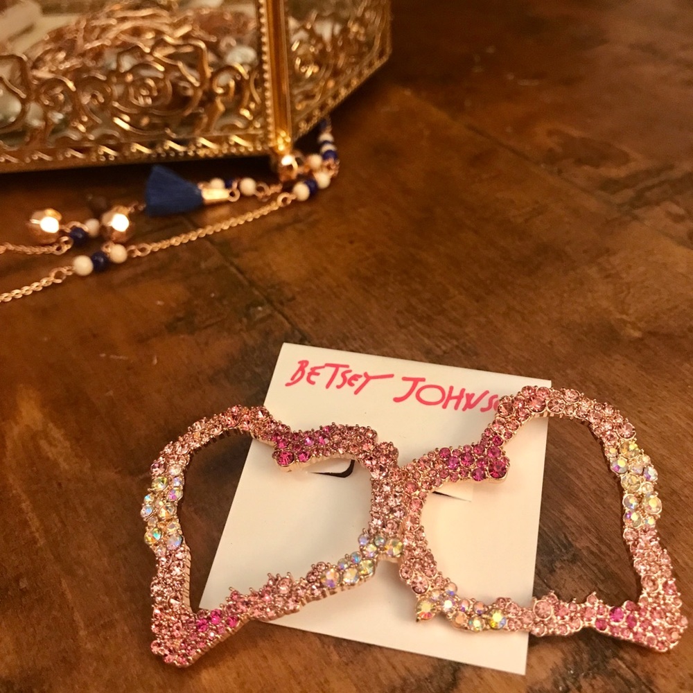 Betray Johnson Heart Shaped Pink Earrings